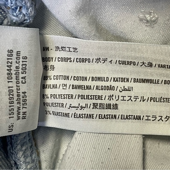 Abercrombie & Fitch Curve Love The Skinny High Rise Distressed Jeans Size 27/4L - Picture 9 of 9